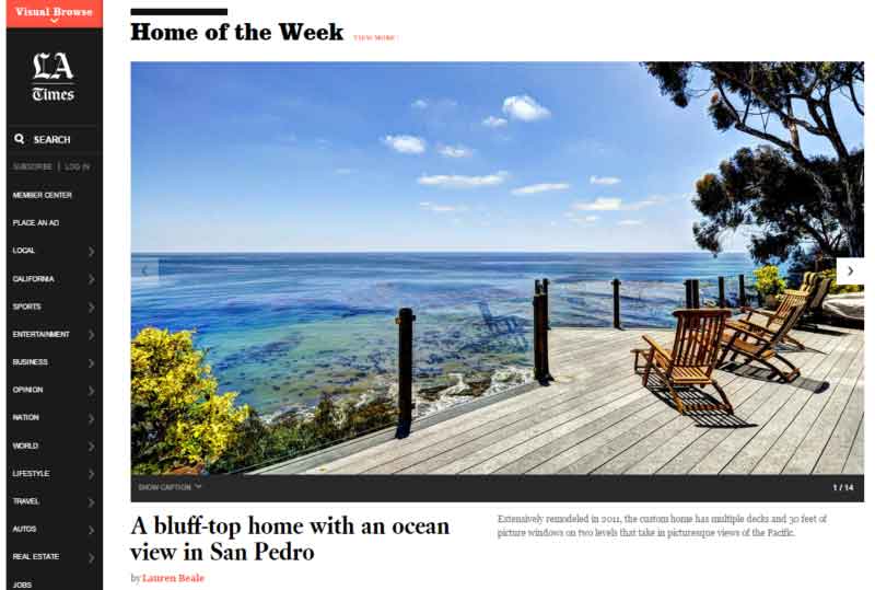 LA Times Home of the week. 4020 Bluff Place