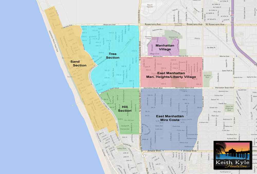 Manhattan Beach real estate sections map